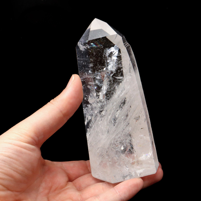 レムリアンシード 水晶 六角柱 ポイント 一部面残し 研磨磨き 1点もの AA 天然石 ブラジル バイーア州産 証明書付き