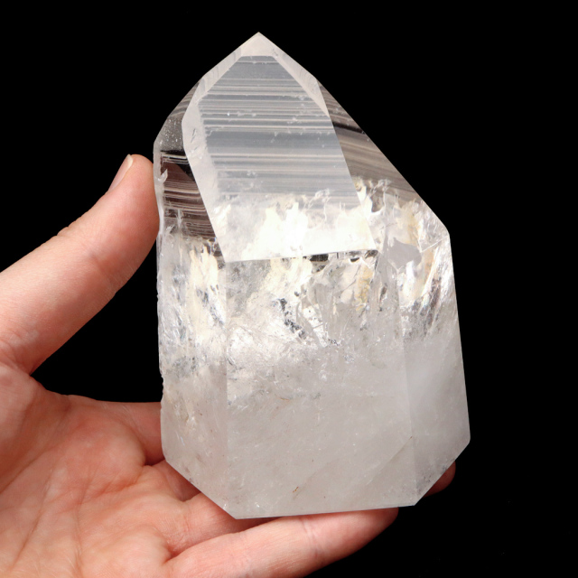 レムリアンシード 水晶 六角柱 ポイント 一部面残し 研磨磨き 1点もの AA 天然石 ブラジル バイーア州産 証明書付き