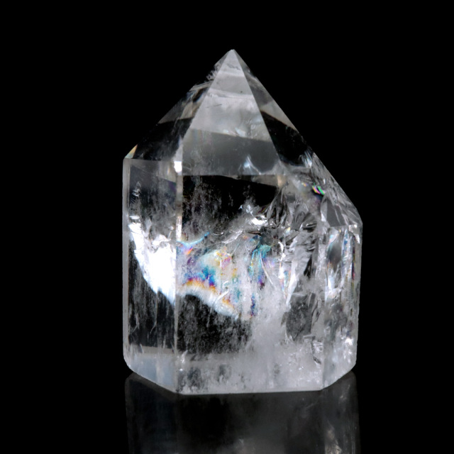 アイリスクォーツ 六角柱 Sサイズ ワイドタイプ 幅広 ポイント 虹入り 水晶 クリスタル レインボー 置き物 浄化