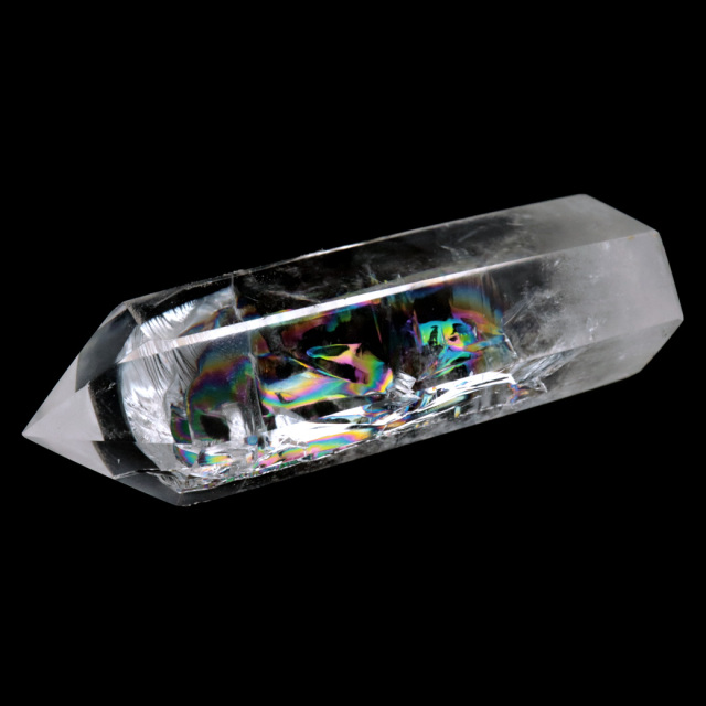 六角柱　レーザークリスタル　ポイント　水晶　虹　天然石 空間の浄化に♫水晶のポイント(六角柱) 天然石 虹色の星 通販
