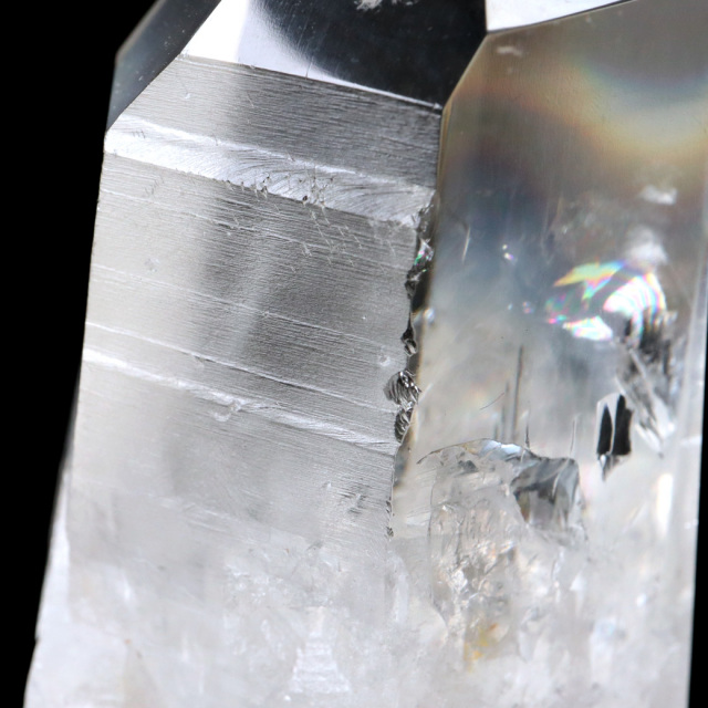 レムリアンシード 水晶 六角柱 ポイント 一部面残し 研磨磨き 1点もの 5A レインボー 天然石 ブラジル バイーア州産 証明書付き