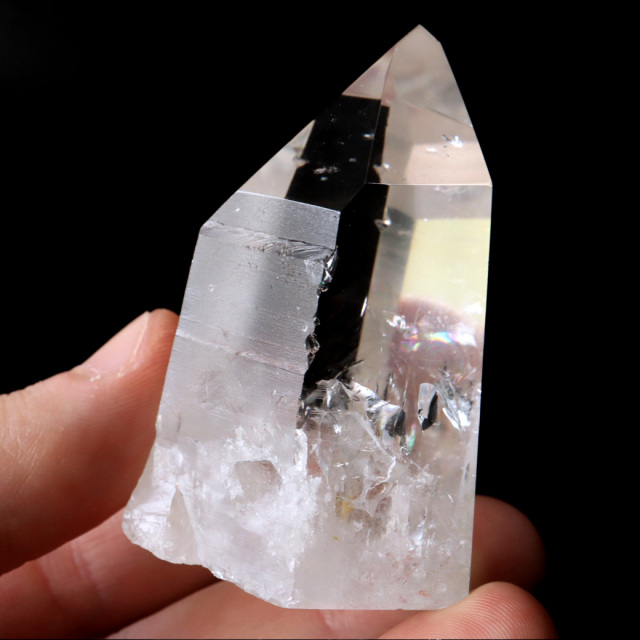 レムリアンシード 水晶 六角柱 ポイント 一部面残し 研磨磨き 1点もの 5A レインボー 天然石 ブラジル バイーア州産 証明書付き