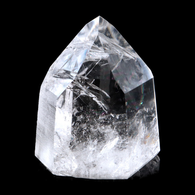 レムリアンシード 水晶 六角柱 ポイント 一部面残し 研磨磨き 1点もの 5A レインボー 天然石 ブラジル バイーア州産 証明書付き