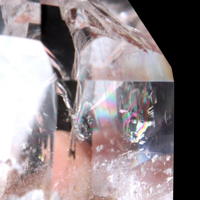 レムリアンシード 水晶 六角柱 ポイント 一部面残し 研磨磨き 1点もの 5A レインボー 天然石 ブラジル バイーア州産 証明書付き