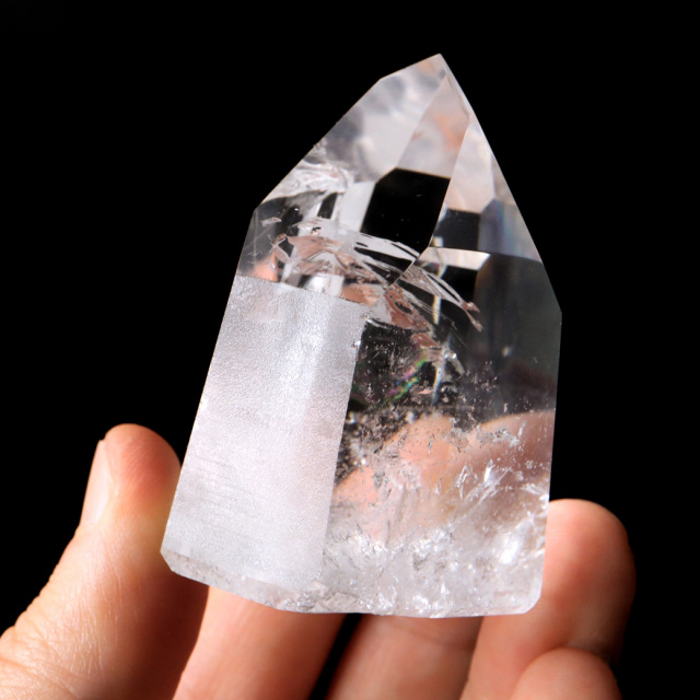 レムリアンシード 水晶 六角柱 ポイント 一部面残し 研磨磨き 1点もの 5A レインボー 天然石 ブラジル バイーア州産 証明書付き