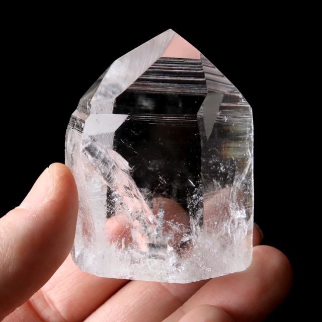 レムリアンシード 水晶 六角柱 ポイント 一部面残し 研磨磨き AAAAA 虹入り レインボー ブラジル セーラ・デ・カブラル産
