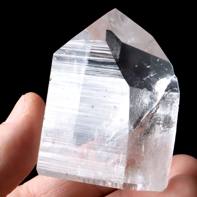レムリアンシード 水晶 六角柱 ポイント 一部面残し 研磨磨き AAAAA 虹入り レインボー ブラジル セーラ・デ・カブラル産
