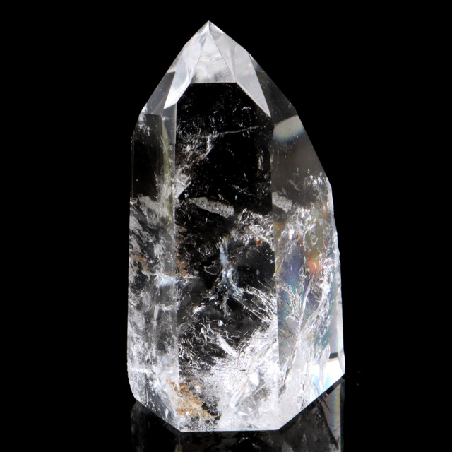 レムリアンシード 水晶 六角柱 ポイント 一部面残し 研磨磨き 1点もの 5A レインボー 天然石 ブラジル バイーア州産 証明書付き