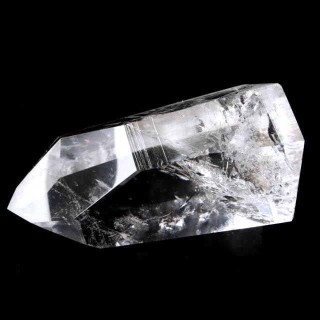 レムリアンシード 水晶 六角柱 ポイント 一部面残し 研磨磨き 1点もの 5A レインボー 天然石 ブラジル バイーア州産 証明書付き