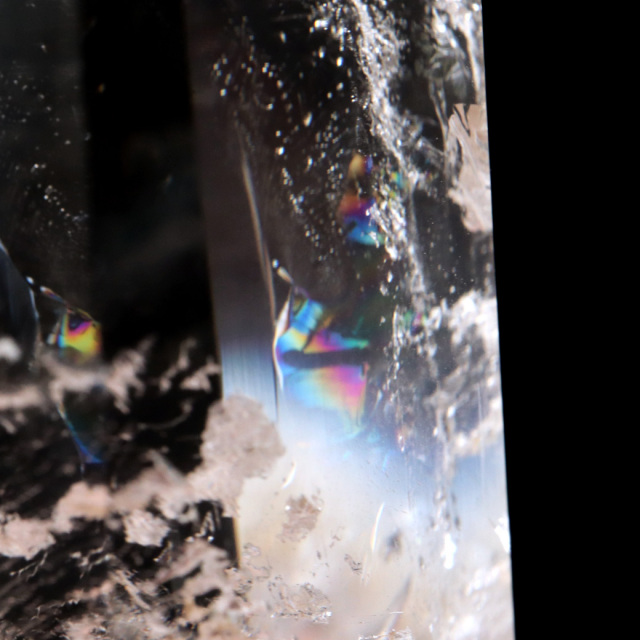 レムリアンシード 水晶 六角柱 ポイント 一部面残し 研磨磨き 1点もの 5A レインボー 天然石 ブラジル バイーア州産 証明書付き