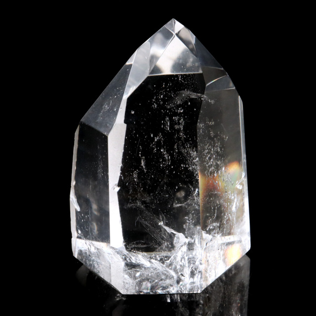 レムリアンシード 水晶 六角柱 ポイント 一部面残し 研磨磨き 1点もの 5A レインボー 天然石 ブラジル バイーア州産 証明書付き