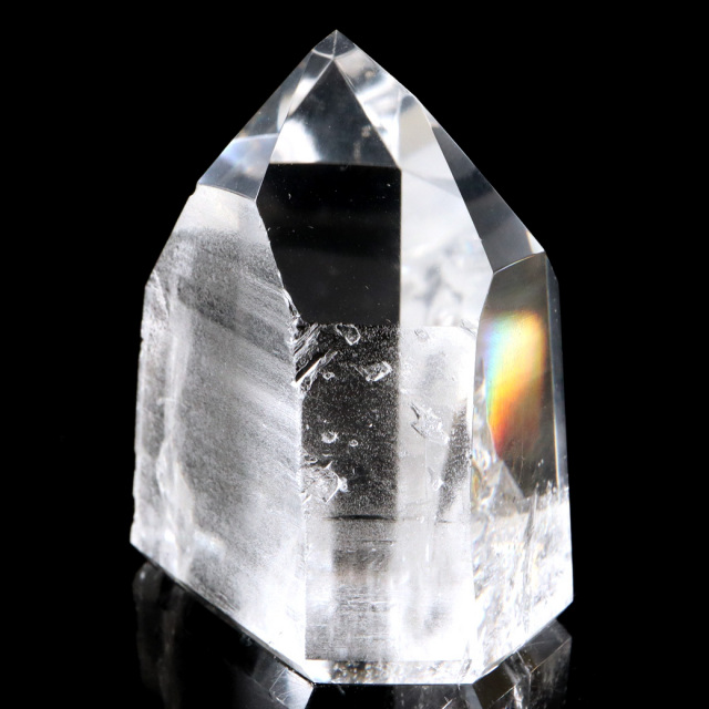 レムリアンシード 水晶 六角柱 ポイント 一部面残し 研磨磨き 1点もの 5A レインボー 天然石 ブラジル バイーア州産 証明書付き