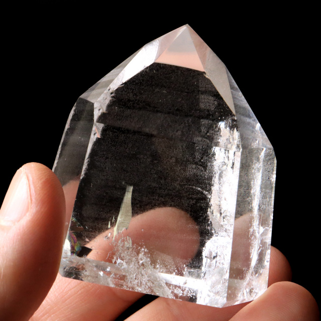 レムリアンシード 水晶 六角柱 ポイント 一部面残し 研磨磨き 1点もの 5A レインボー 天然石 ブラジル バイーア州産 証明書付き