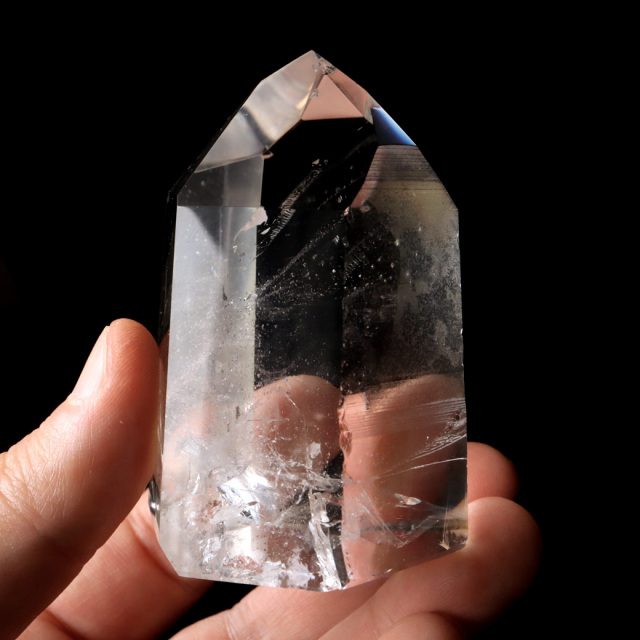 レムリアンシード 水晶 六角柱 ポイント 一部面残し 研磨磨き 1点もの 5A レインボー 天然石 ブラジル バイーア州産 証明書付き