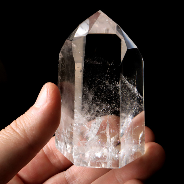 レムリアンシード 水晶 六角柱 ポイント 一部面残し 研磨磨き 1点もの 5A レインボー 天然石 ブラジル バイーア州産 証明書付き