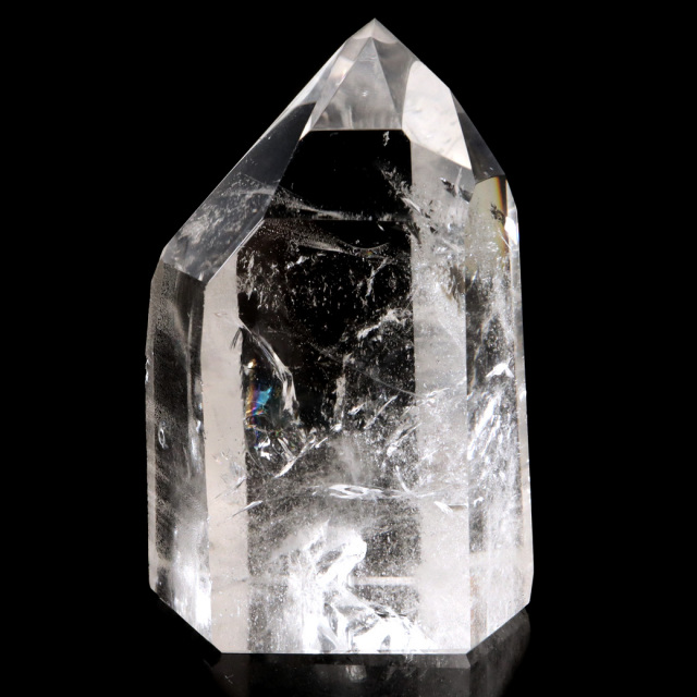 レムリアンシード 水晶 六角柱 ポイント 一部面残し 研磨磨き 1点もの 5A レインボー 天然石 ブラジル バイーア州産 証明書付き