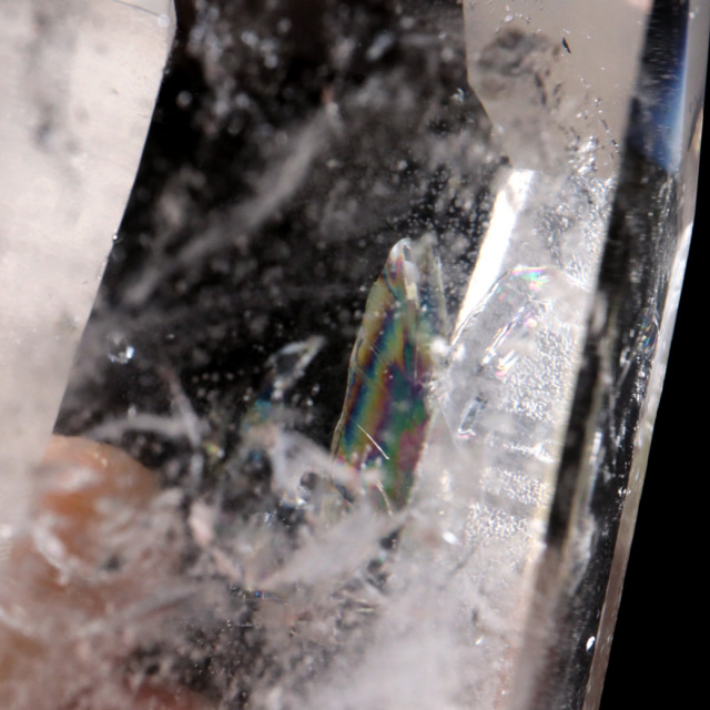 レムリアンシード 水晶 六角柱 ポイント 一部面残し 研磨磨き 1点もの 5A レインボー 天然石 ブラジル バイーア州産 証明書付き