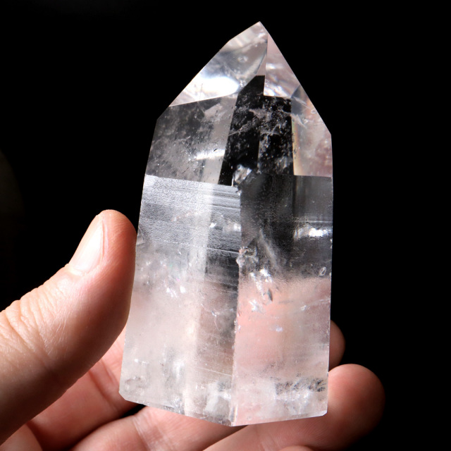 レムリアンシード 水晶 六角柱 ポイント 一部面残し 研磨磨き 1点もの 5A レインボー 天然石 ブラジル バイーア州産 証明書付き