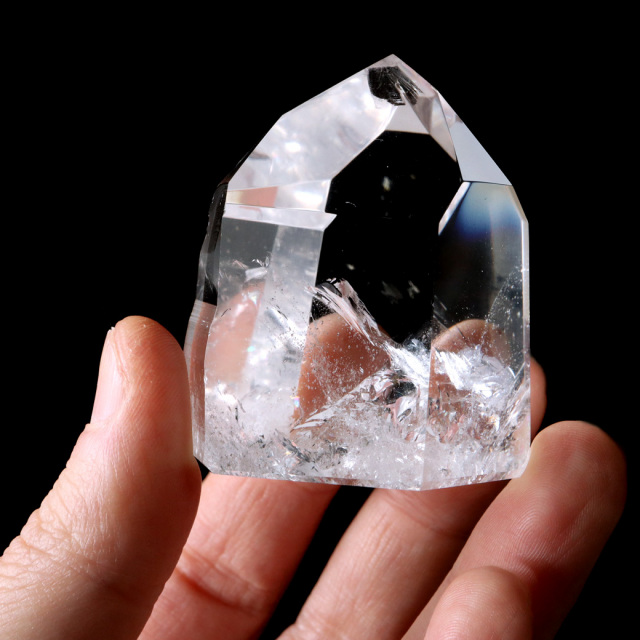 レムリアンシード 水晶 六角柱 ポイント 一部面残し 研磨磨き AAAAA 虹入り レインボー ブラジル セーラ・デ・カブラル産