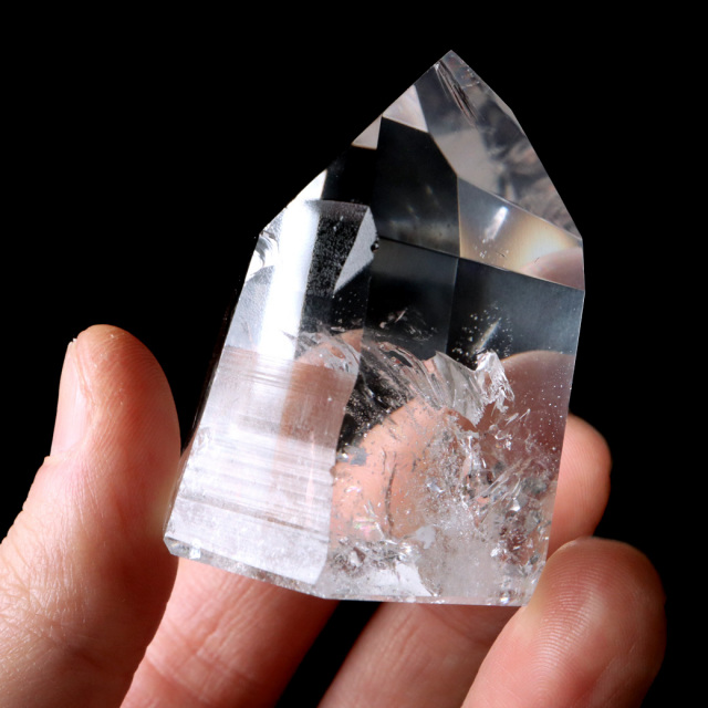 レムリアンシード 水晶 六角柱 ポイント 一部面残し 研磨磨き AAAAA 虹入り レインボー ブラジル セーラ・デ・カブラル産