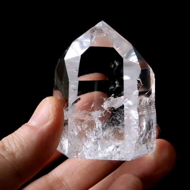 レムリアンシード 水晶 六角柱 ポイント 一部面残し 研磨磨き AAAAA 虹入り レインボー ブラジル セーラ・デ・カブラル産