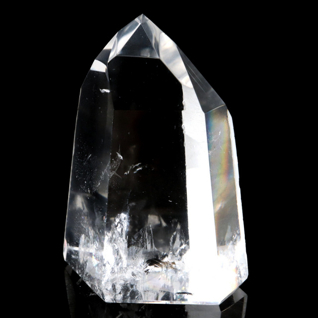 レムリアンシード 水晶 六角柱 ポイント 一部面残し 研磨磨き 1点もの 5A レインボー 天然石 ブラジル バイーア州産 証明書付き