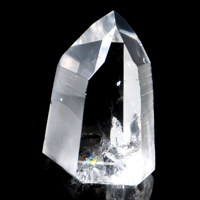 レムリアンシード 水晶 六角柱 ポイント 一部面残し 研磨磨き 1点もの 5A レインボー 天然石 ブラジル バイーア州産 証明書付き