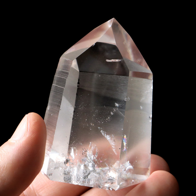 レムリアンシード 水晶 六角柱 ポイント 一部面残し 研磨磨き 1点もの 5A レインボー 天然石 ブラジル バイーア州産 証明書付き