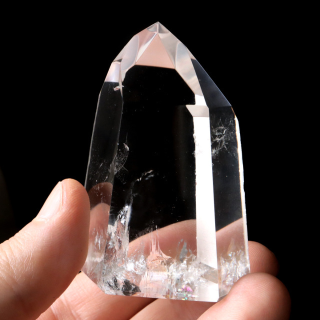 レムリアンシード 水晶 六角柱 ポイント 一部面残し 研磨磨き 1点もの 5A レインボー 天然石 ブラジル バイーア州産 証明書付き