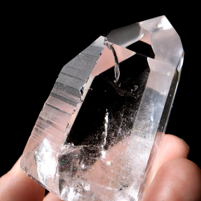 レムリアンシード 水晶 六角柱 ポイント 一部面残し 研磨磨き 1点もの 5A レインボー 天然石 ブラジル バイーア州産 証明書付き