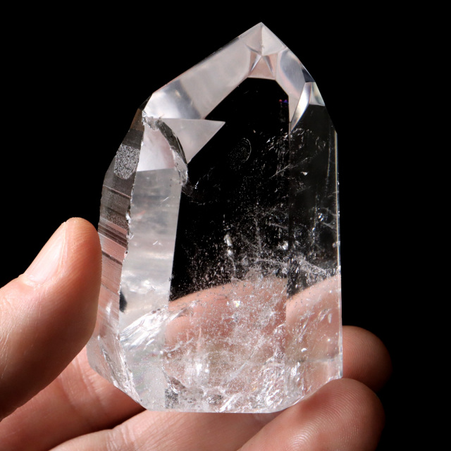 レムリアンシード 水晶 六角柱 ポイント 一部面残し 研磨磨き 1点もの 5A レインボー 天然石 ブラジル バイーア州産 証明書付き