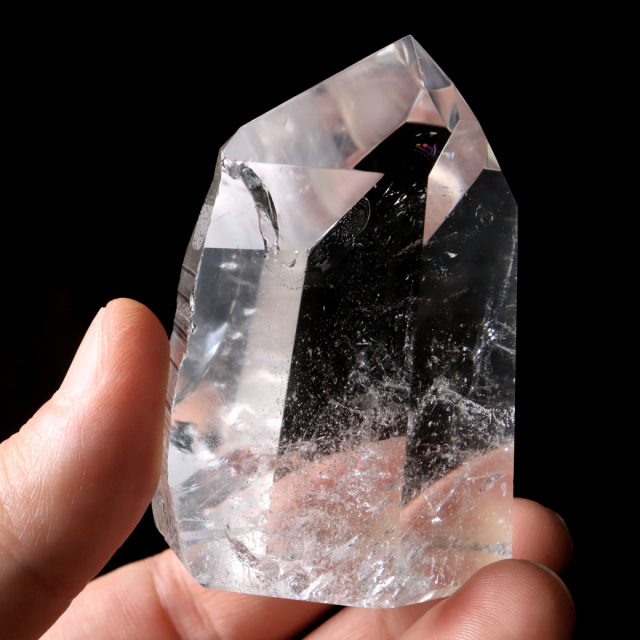 レムリアンシード 水晶 六角柱 ポイント 一部面残し 研磨磨き 1点もの 5A レインボー 天然石 ブラジル バイーア州産 証明書付き