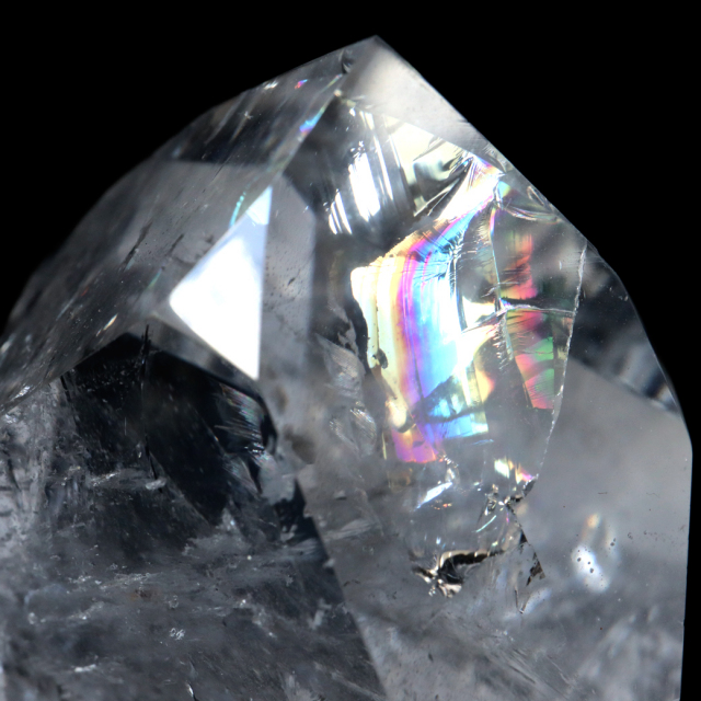 レムリアンシード 水晶 六角柱 ポイント 全面研磨 磨き 1点もの AAA+ 虹入り  ブラジル バイーア州産 証明書付き