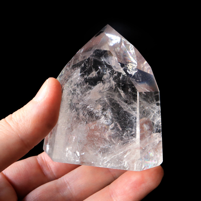 レムリアンシード 水晶 六角柱 ポイント 全面研磨 磨き 1点もの AAA+ 虹入り  ブラジル バイーア州産 証明書付き