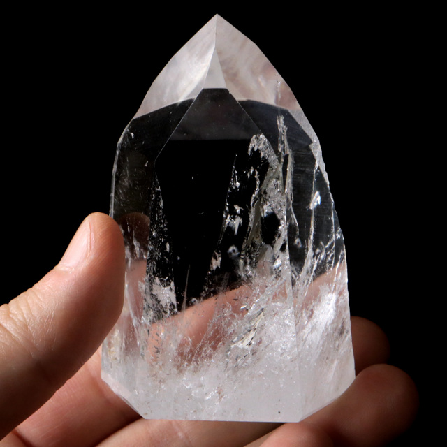 レムリアンシード 水晶 六角柱 ポイント 一部面残し 研磨磨き 182g 1点