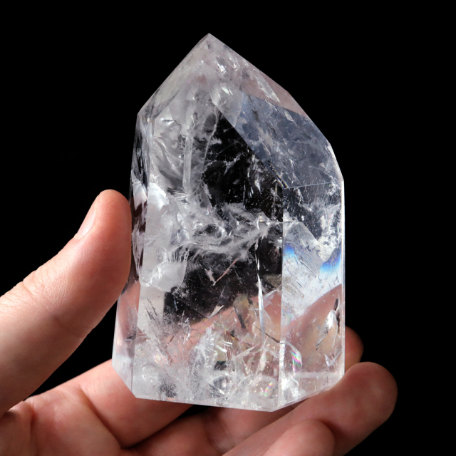 レムリアンシード 水晶 六角柱 ポイント 全面研磨 磨き 1点もの AAA+ 虹入り  ブラジル バイーア州産 証明書付き
