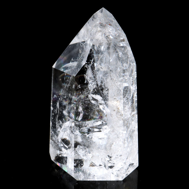 レムリアンシード 水晶 六角柱 ポイント 全面研磨 磨き 1点もの AAAAA 虹入り レインボー 天然石 ブラジル バイーア州産 証明書付き