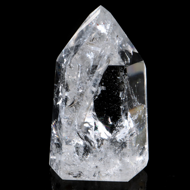 レムリアンシード 水晶 六角柱 ポイント 全面研磨 磨き 1点もの AAAAA 虹入り レインボー 天然石 ブラジル バイーア州産 証明書付き