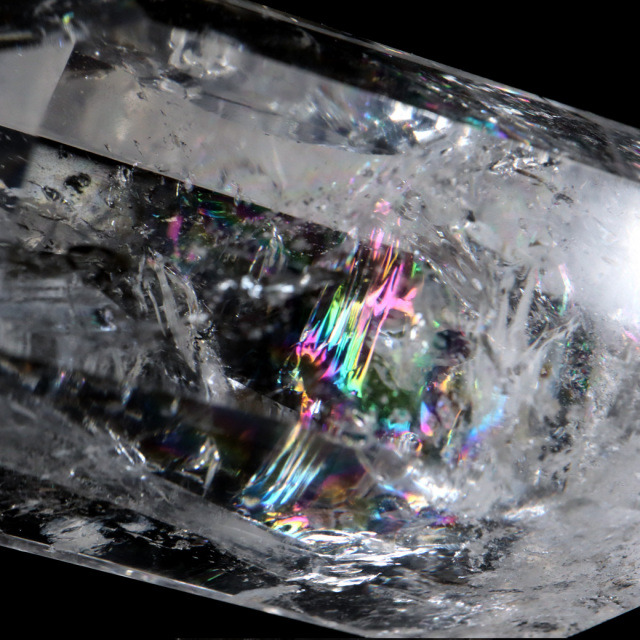 レムリアンシード 水晶 六角柱 ポイント 全面研磨 磨き 1点もの AAAAA 虹入り レインボー 天然石 ブラジル バイーア州産 証明書付き