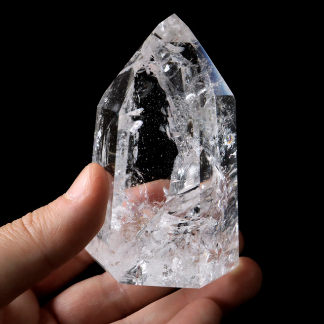 レムリアンシード 水晶 六角柱 ポイント 全面研磨 磨き 1点もの AAAAA 虹入り レインボー 天然石 ブラジル バイーア州産 証明書付き