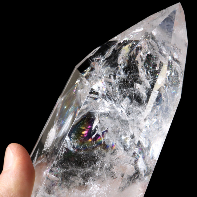 レムリアンシード　六角柱 レムリアンシード 水晶 六角柱 ポイント 全面研磨 磨き 456g 1点