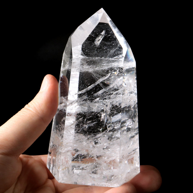レムリアンシード 水晶 六角柱 ポイント 全面研磨 磨き 441g 1点もの