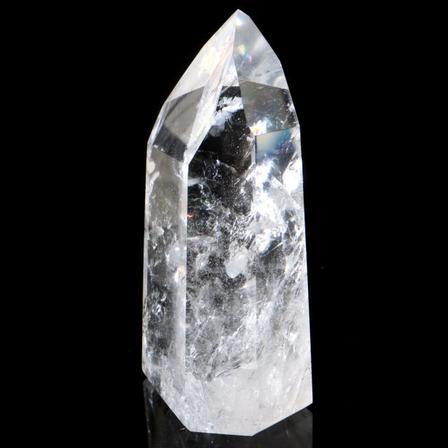 レムリアンシード 水晶 六角柱 ポイント 全面研磨 磨き 1点もの AAAAA 虹入り レインボー 天然石 ブラジル バイーア州産 証明書付き