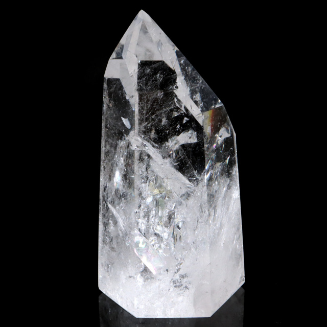 レムリアンシード 水晶 六角柱 ポイント 全面研磨 磨き 1点もの AAAAA 虹入り レインボー 天然石 ブラジル バイーア州産 証明書付き