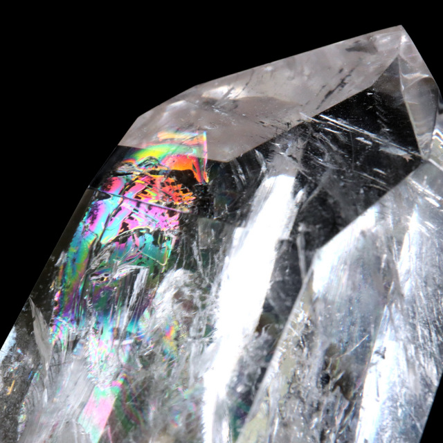レムリアンシード 水晶 六角柱 ポイント 全面研磨 磨き 1点もの AAAAA 虹入り レインボー 天然石 ブラジル バイーア州産 証明書付き