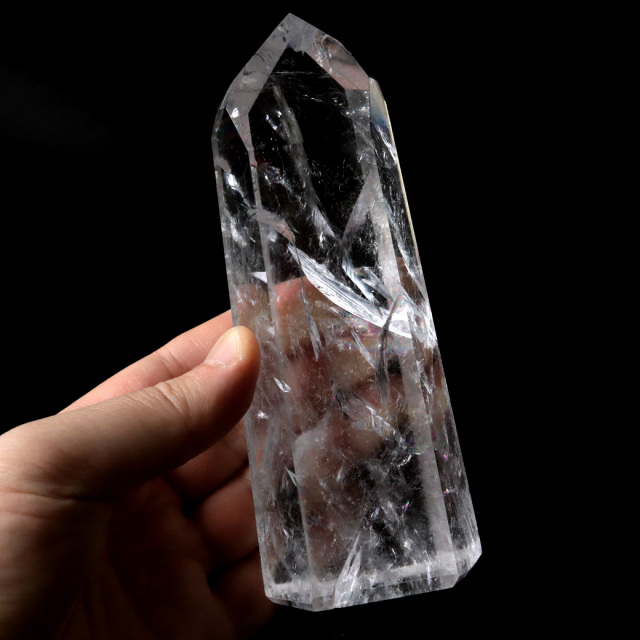 レムリアンシード 水晶 六角柱 ポイント 全面研磨 磨き 1点もの AAAAA 虹入り レインボー 天然石 ブラジル バイーア州産 証明書付き