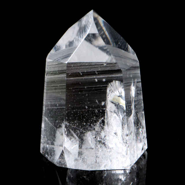 レムリアンシード 水晶 六角柱 ポイント 一部面残し 研磨磨き 1点もの 5A レインボー 天然石 ブラジル バイーア州産 証明書付き