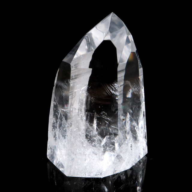 レムリアンシード 水晶 六角柱 ポイント 一部面残し 研磨磨き 1点もの 5A レインボー 天然石 ブラジル バイーア州産 証明書付き