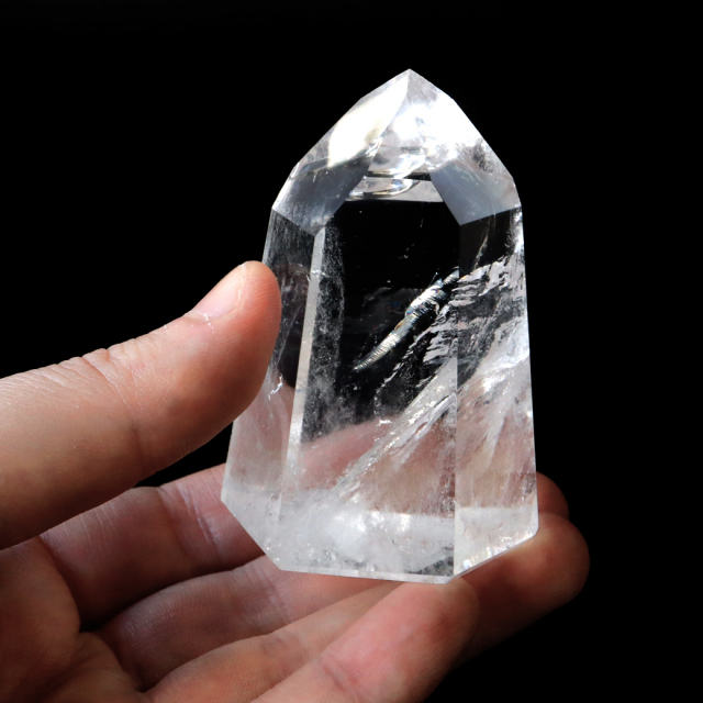 レムリアンシード 水晶 六角柱 ポイント 全面研磨 磨き 1点もの AAA+ 虹入り  ブラジル バイーア州産 証明書付き