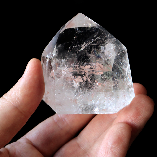 レムリアンシード 水晶 六角柱 ポイント 全面研磨 磨き 1点もの AAA+ 虹入り  ブラジル バイーア州産 証明書付き